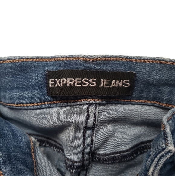Womens Express Blue Jeans Denim Legging Midrise 2R Skinny - Picture 3 of 11